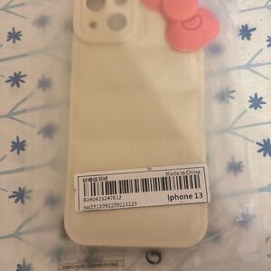 Cream iPhone 13 Case with Pink Accents